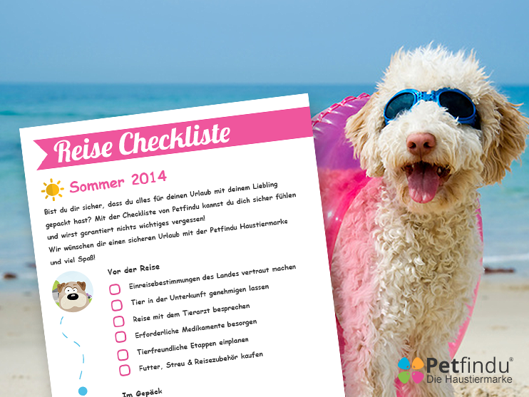 Checkliste Urlaub mit Hund von Petfindu QR-Code Hundemarke
